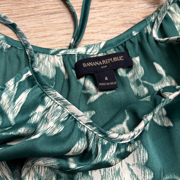 Banana Republic Silky Teal Floral Dress - Picture 2 of 2